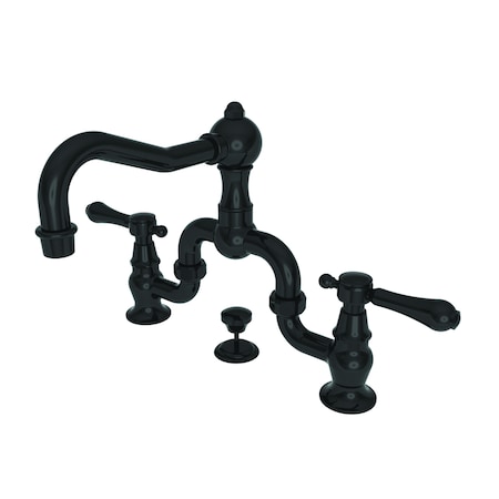 Newport Brass Lavatory Bridge Faucet in Gloss Black 1030B/54